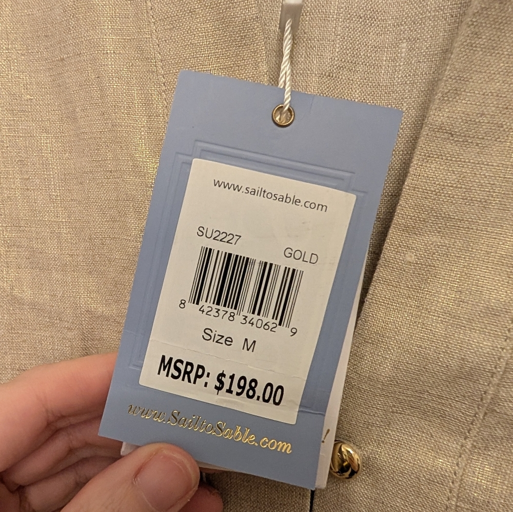 NWT Sail To Sable Sleeveless Gold Dress - Picture 2 of 3